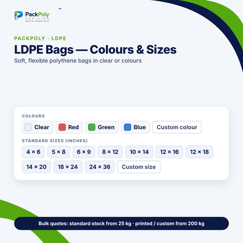 LDPE Transparent Bags – Clear Polythene Bags, Any Size